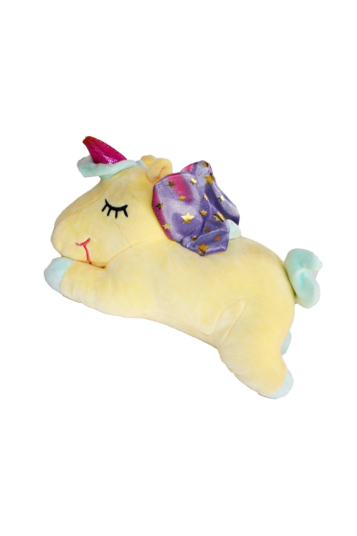 Imported Fabric Cute Star Wings Horned Unicorn Figure Plush Toy Play & Sleep Companion 28 Cm.