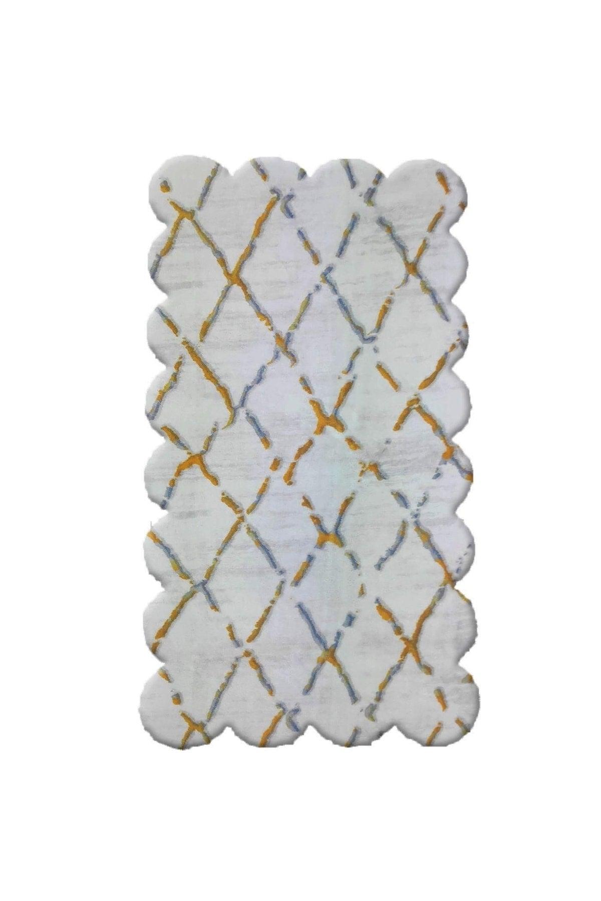 Raschel Carpet Yellow-gray Long Pile Plush 2-Pack Laser Cut Bath Mat Rc600 - Swordslife