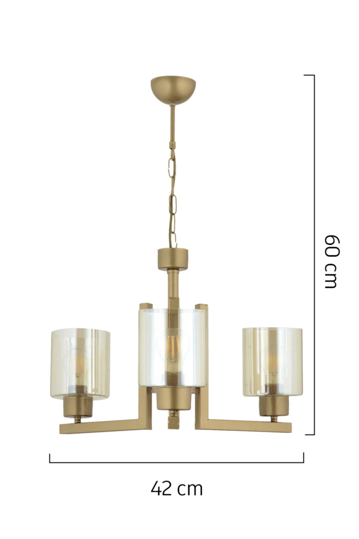 Tasse 3-Piece Antique Painted Chandelier with Honey Glass Modern Young Room Bedroom Living Room Chandelier