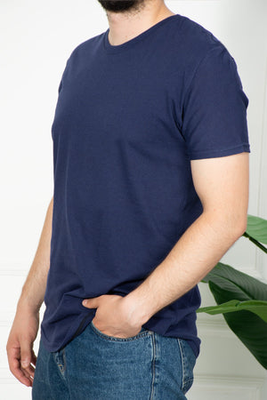 Navy Blue Men'S Slim Fit Tshirt