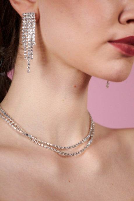 Two Row Waterway Stone Evening Necklace - Swordslife