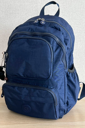 Fcstore Crinkle Fabric Waterproof Medium Size Navy Clinker Backpack/Laptop School Bag