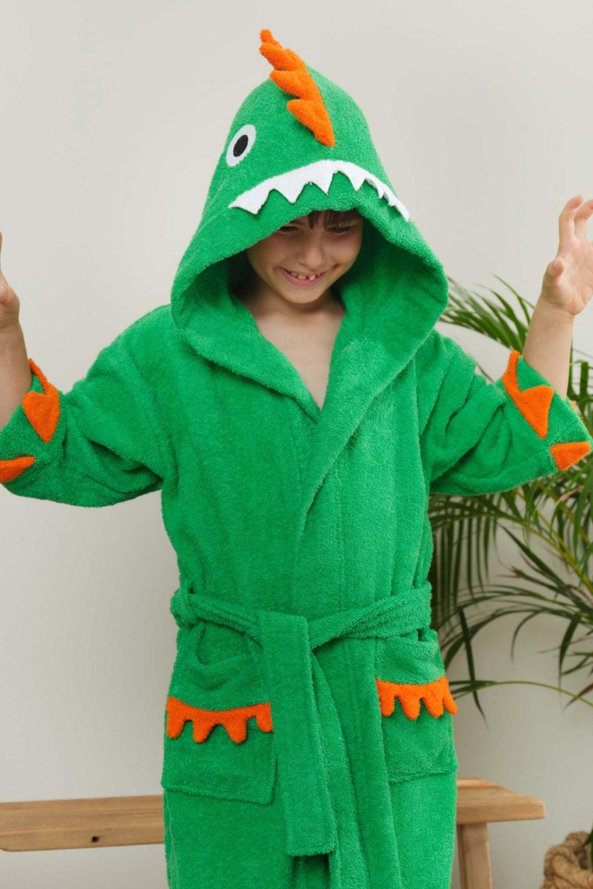 Young Dino 100% Cotton Children's Bathrobe 6-8 Years - Swordslife