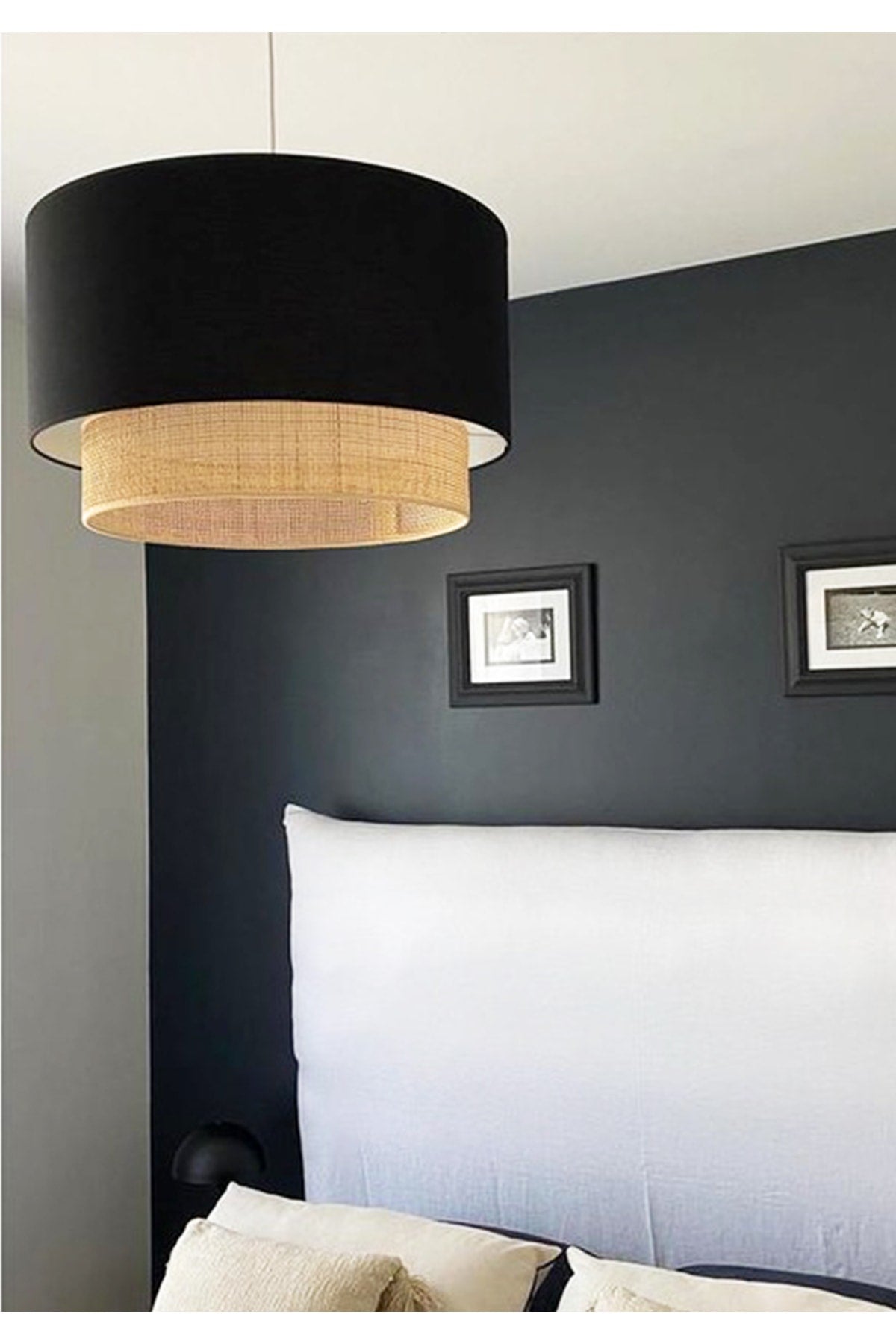 Black Headed Pendant Chandelier With Inner Fabric Ayd-3275