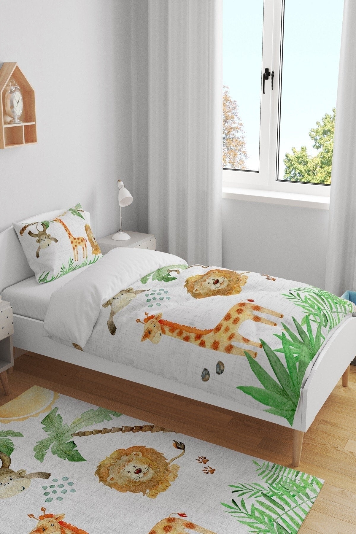 Palm Safari Patterned Single Baby Child Duvet Cover Set