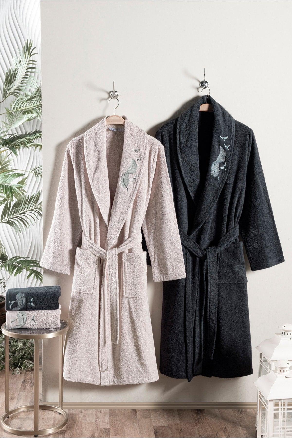 Feather Embroidered Bathrobe/Family Set - Swordslife