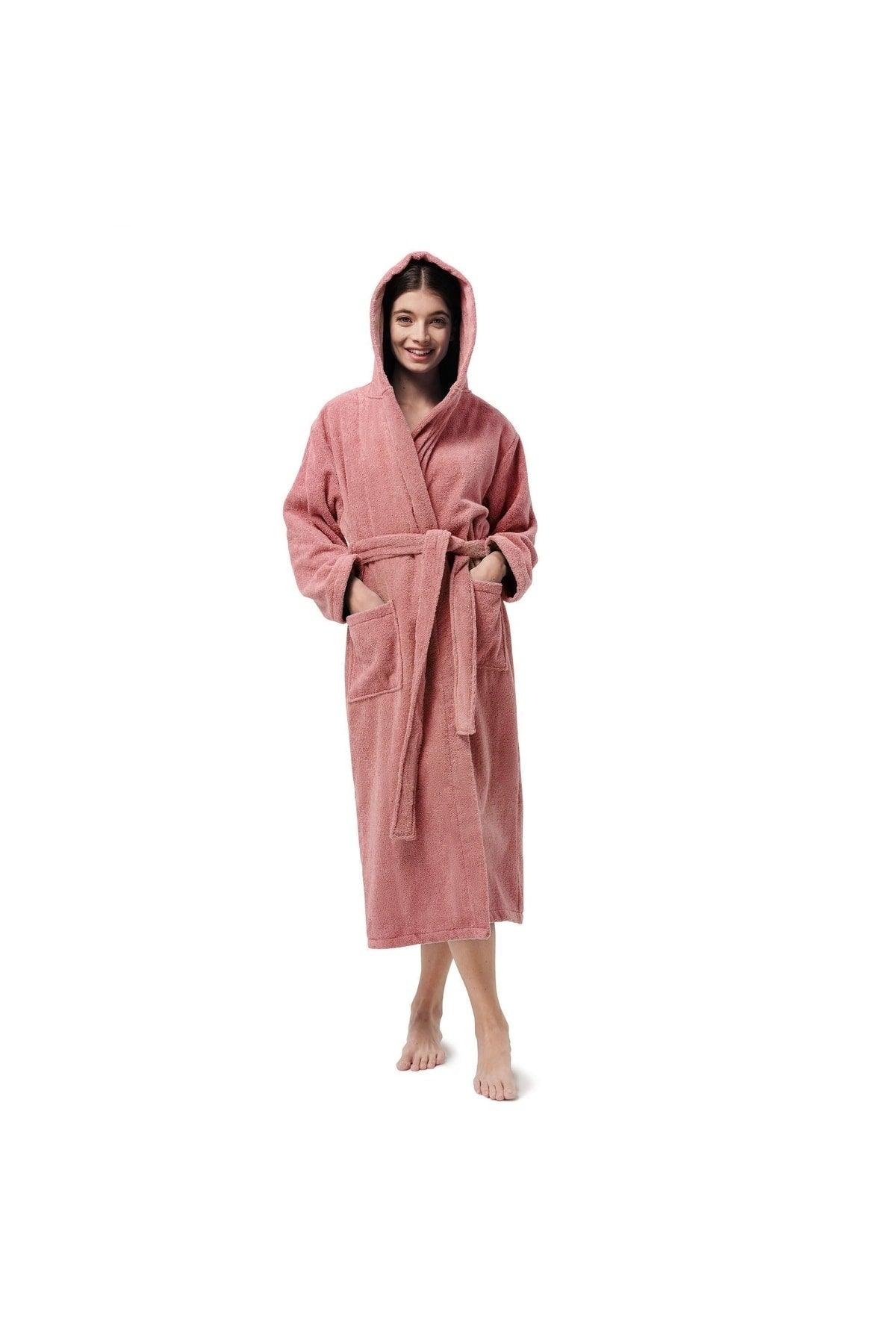 Powder Pink Hooded Men's/Women's Bathrobe-bathrobe Set (unisex) - Swordslife