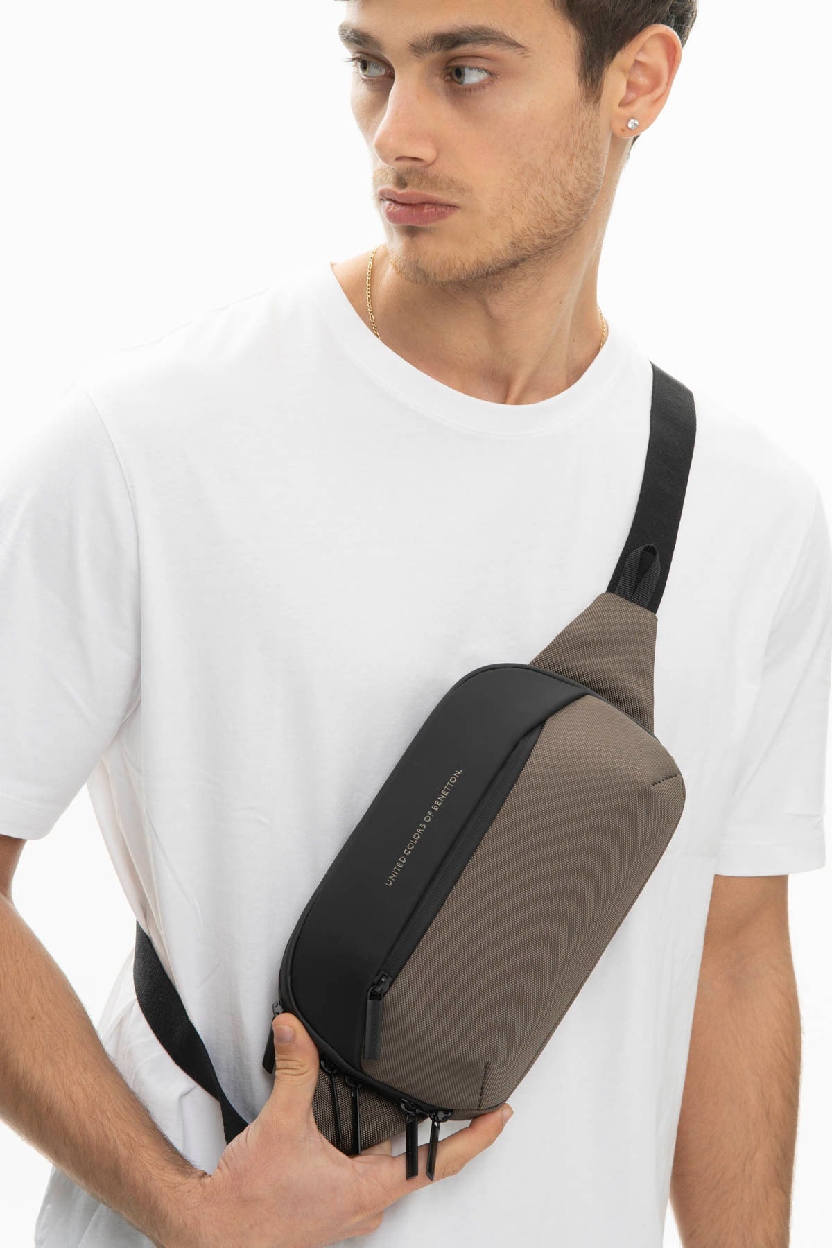Benetton Men'S Waist Bag Khaki Bnt926