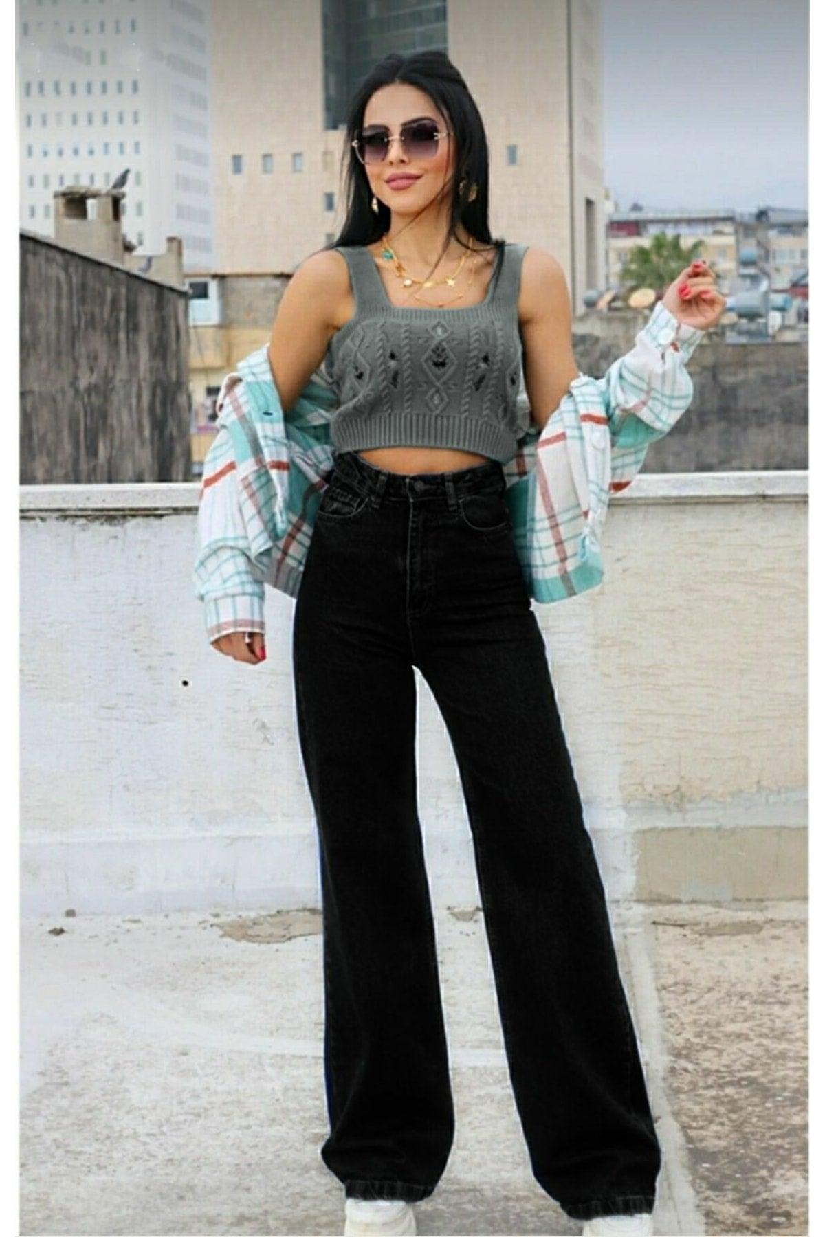 Women's Black High Waist Palazzo Pants - Swordslife