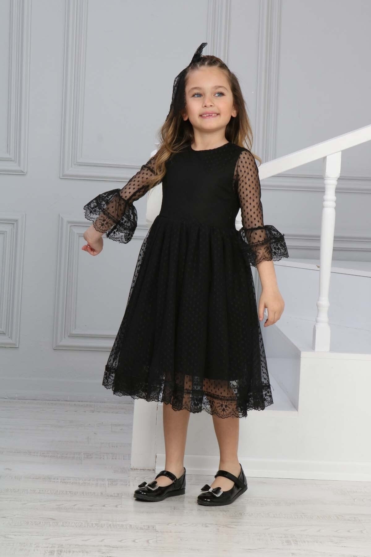 Girls` Evening Dress Girls` Tulle Lace Dress Girls` Dress Girls` Buckled Dress