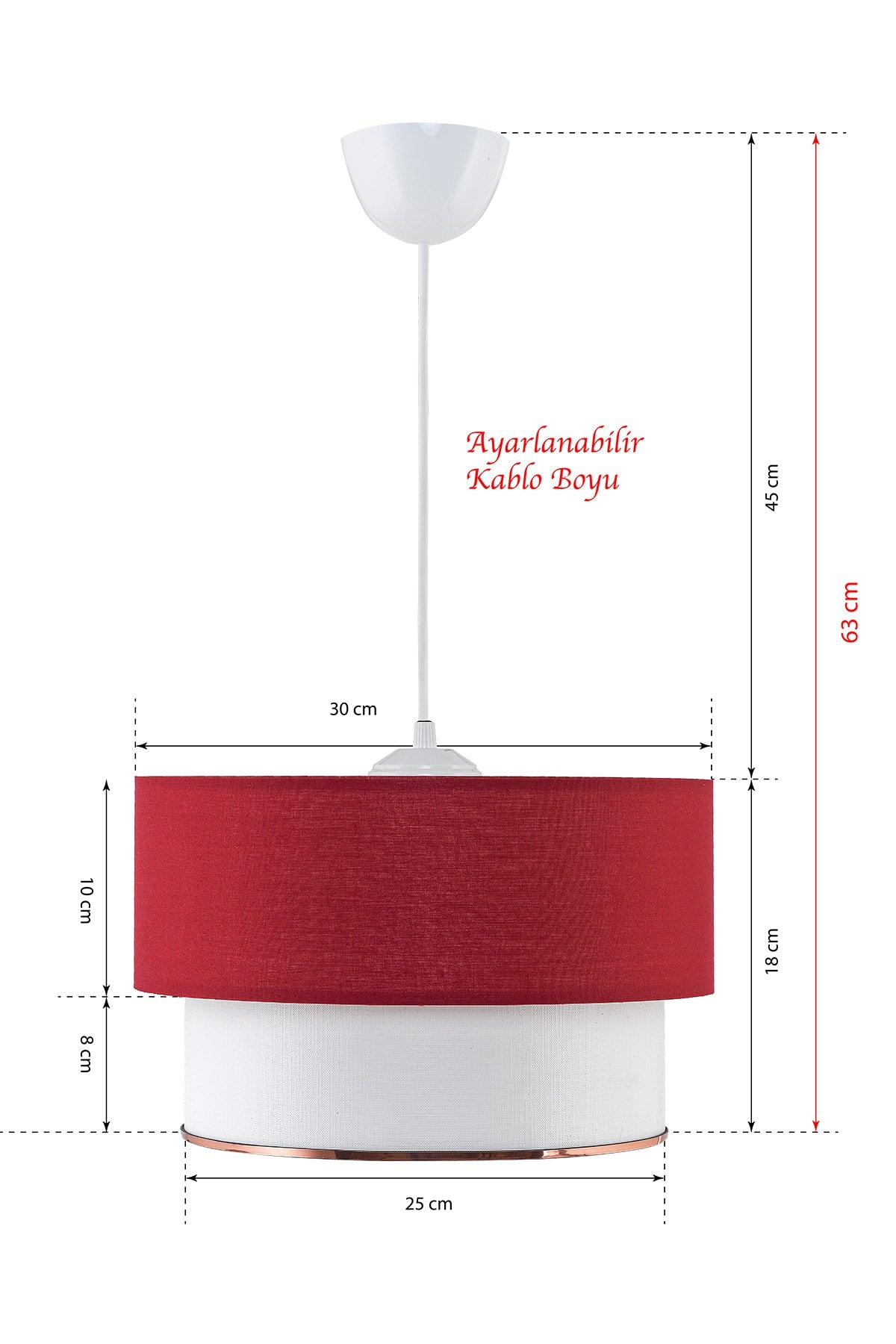 Teuse Chandelier Red White Mdrn-45