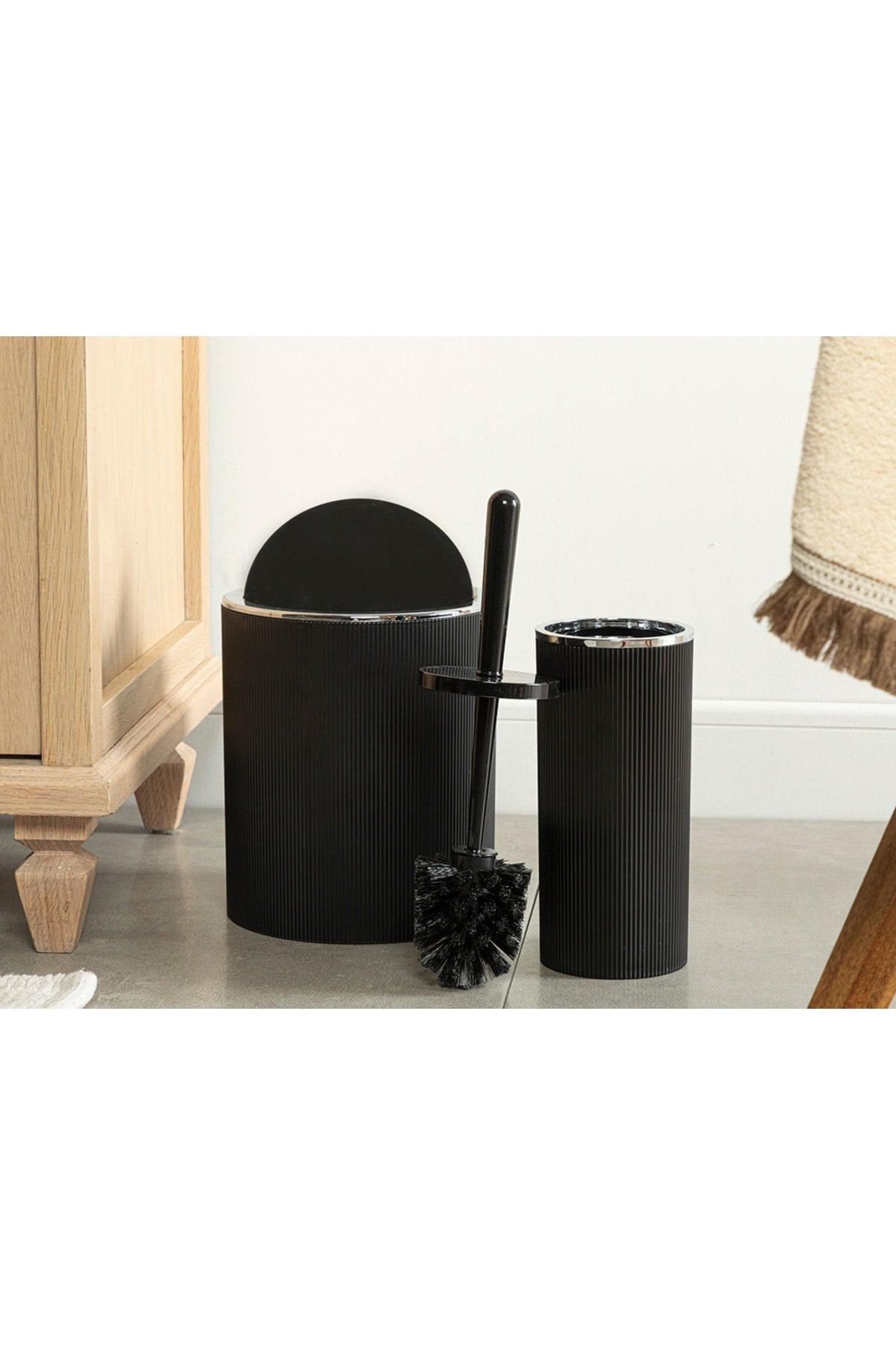 Evelyn 2 Pcs Bath Set Black - Swordslife