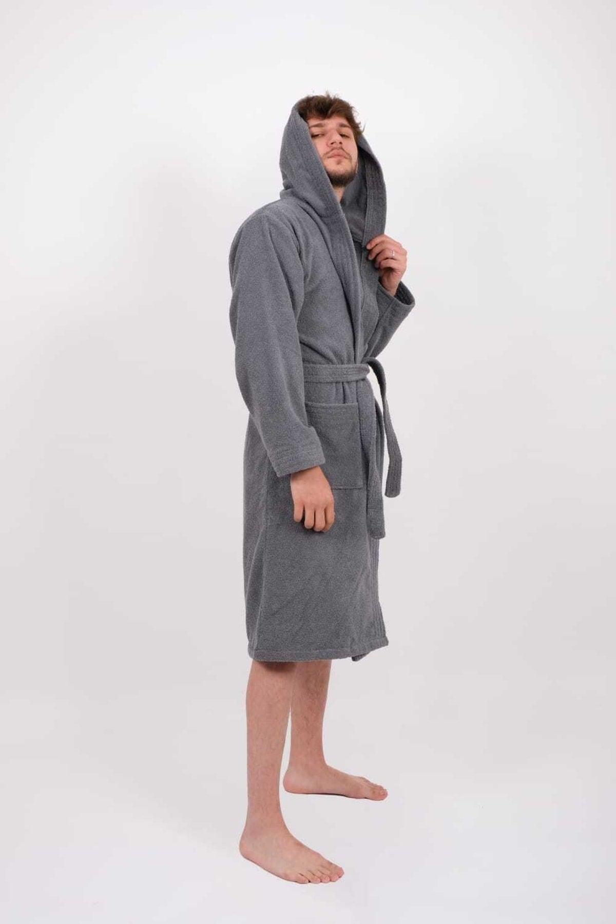 Oversized Cotton Hooded Men's Bathrobe - Swordslife