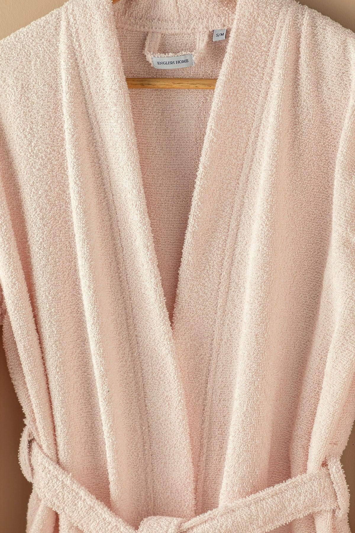 Plain Cotton Women's Bathrobe L-xl Light Pink - Swordslife