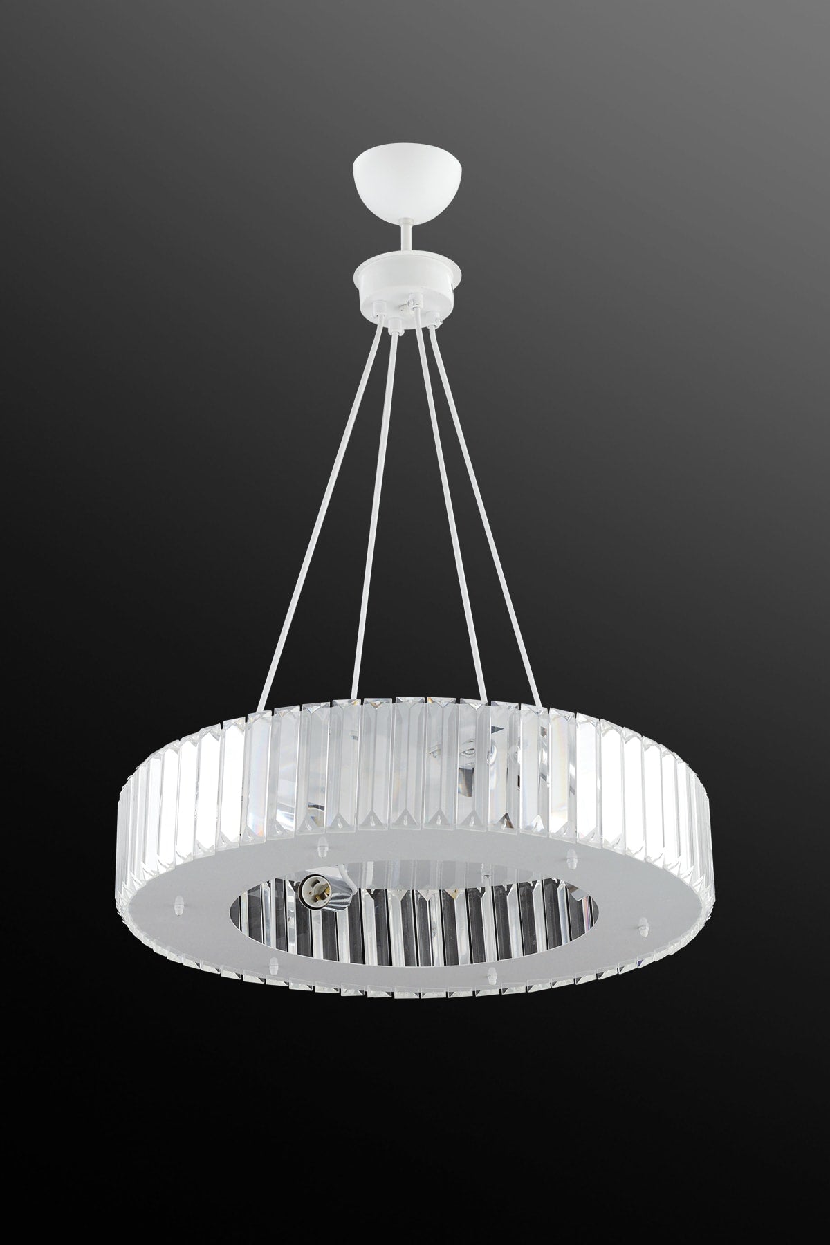 Luxury Diamond 47 Cm White Chandelier