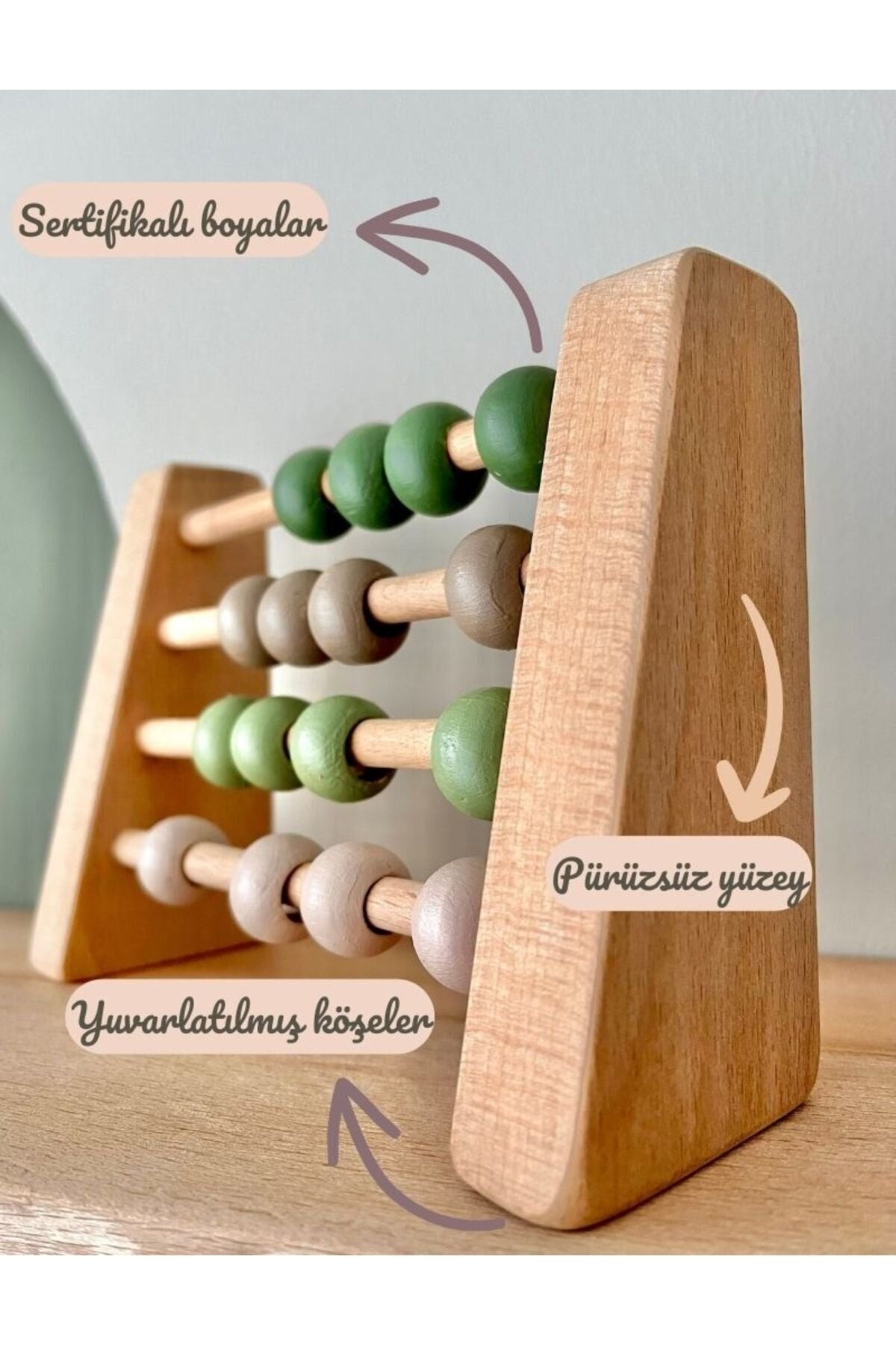 Natural Healthy Wooden Toy Montessori Abacus Analytical Intelligence Mathematics Kids Baby Room Decor