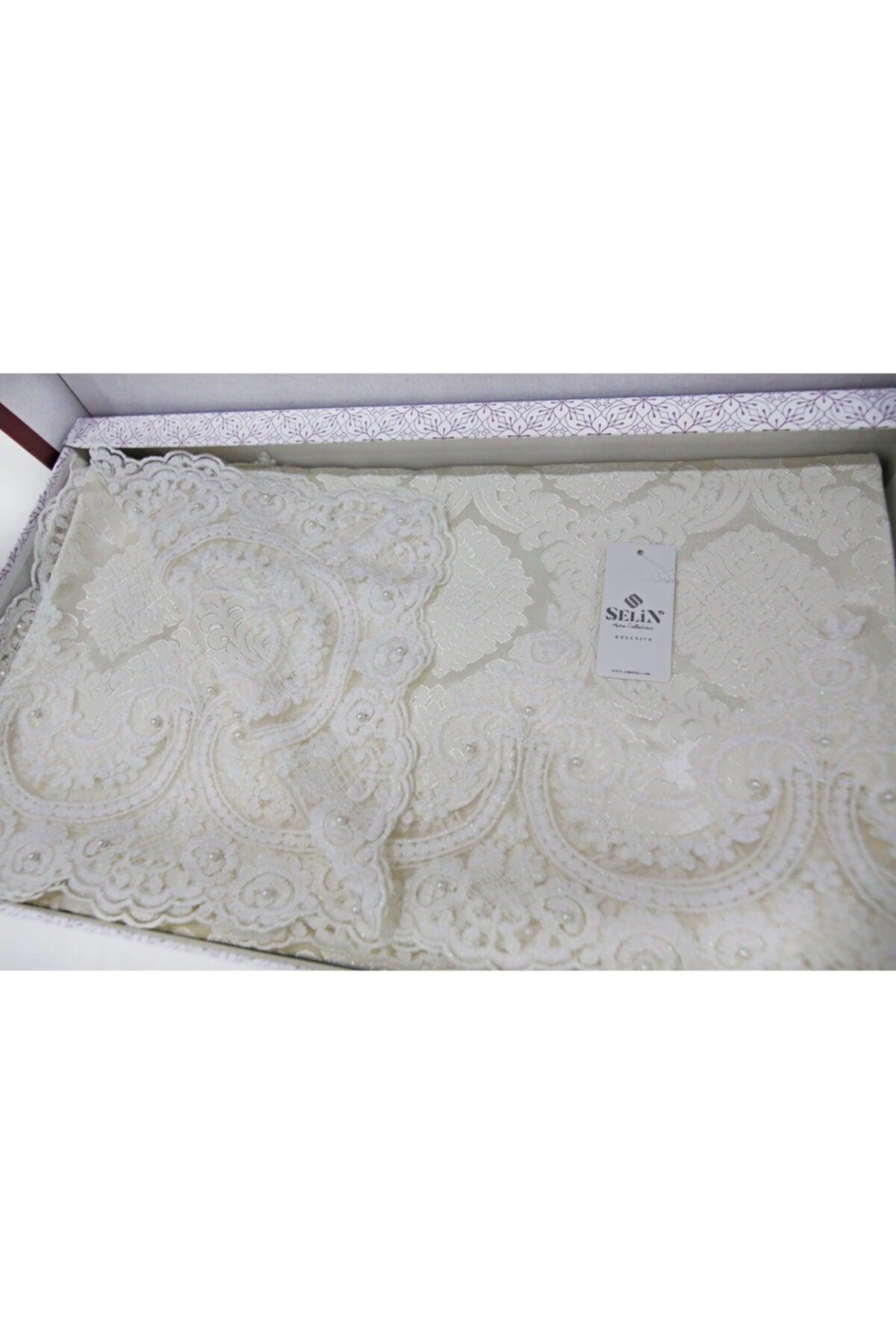 Boxed Luxury 6 Pieces Dowery Pique Set - Nehir - Cream Color - Swordslife