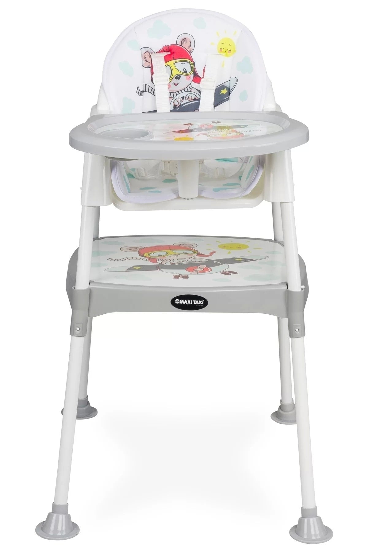 Baby Feeding 3In1 Desk Highchair Gray Airplane