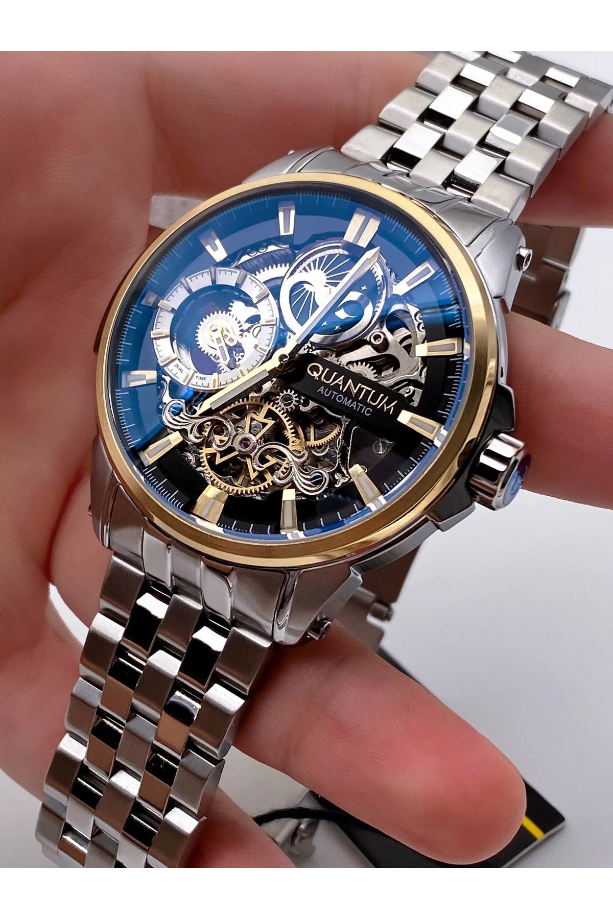 Automatic Luxury Men'S Wristwatch & Sc Silver Collection Bracelet