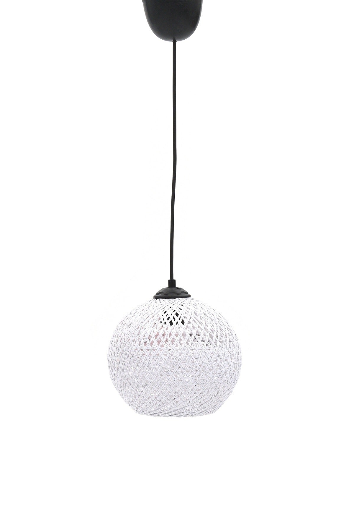 Balle White Pendant Lamp Ball Chandelier Black Cable