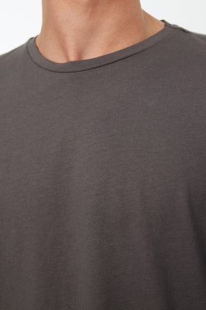 Anthracite Men'S Basic 100% Cotton Crew Neck Oversized Short Sleeved T-Shirt