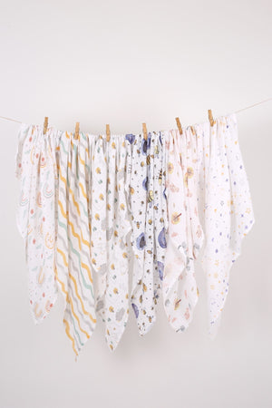 Digital Printed 6 Piece Multi-Purpose Muslin Cover Set - 75X75 Cm