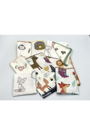 10 Pcs Baby Mouth Wipes / Mouth Cloth Made Of 100% Cotton Muslin Fabric (25X25 Cm)