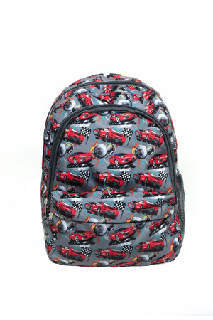 Car Patterned 3 Piece Primary School Bag
