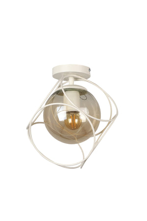 Suna Single White-Honey Glass Ceiling Mount Chandelier
