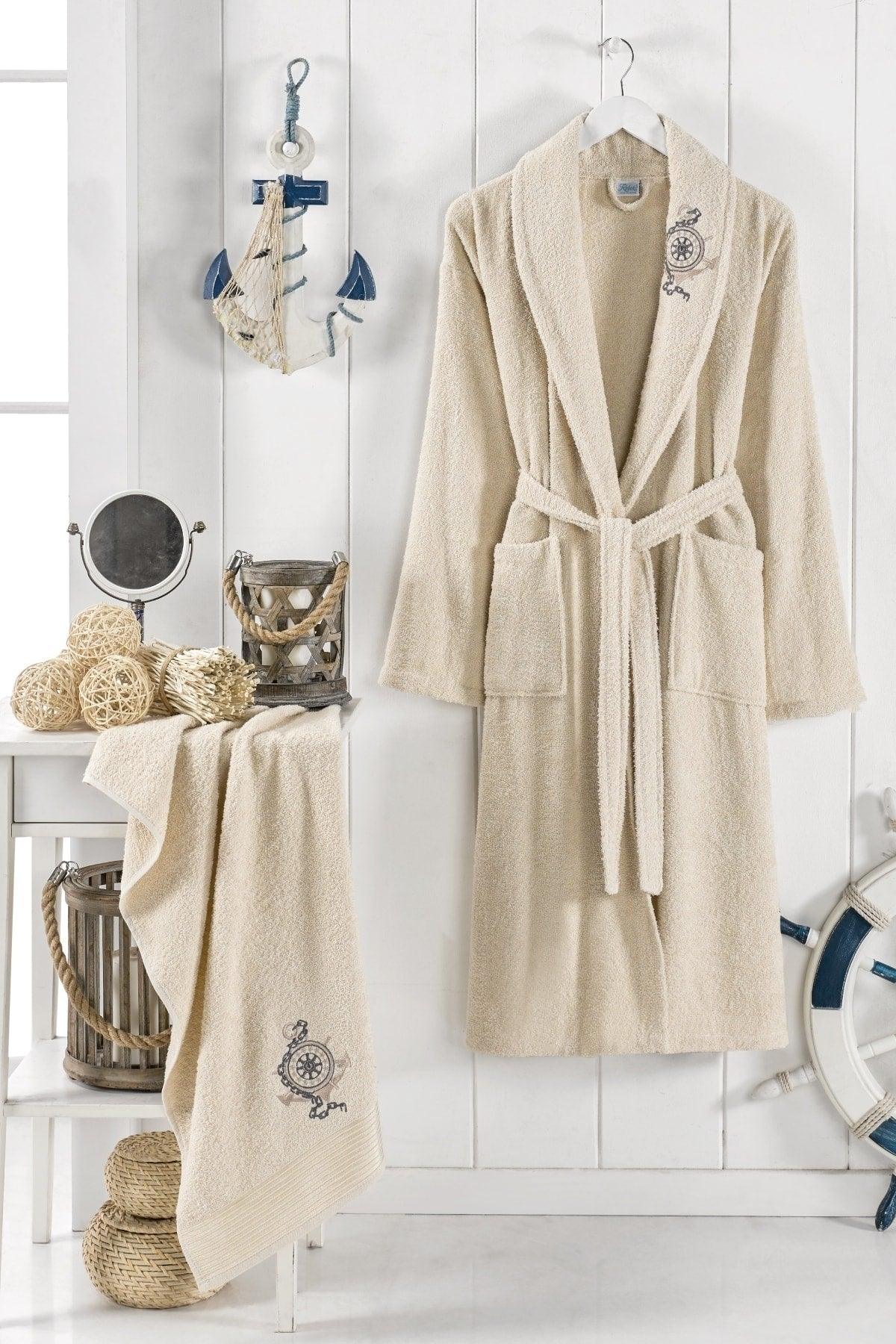 Elmira Şalyaka Women Men Cotton Towel Bath Robe Set - Swordslife