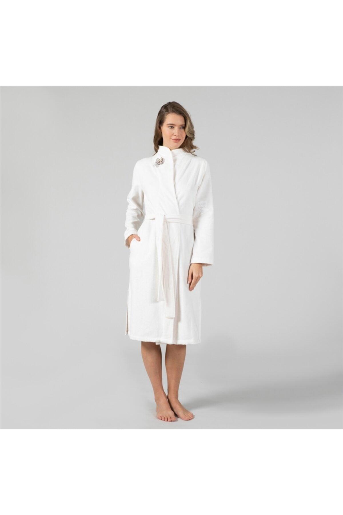 Keila Women's Bathrobe Ecru - Swordslife