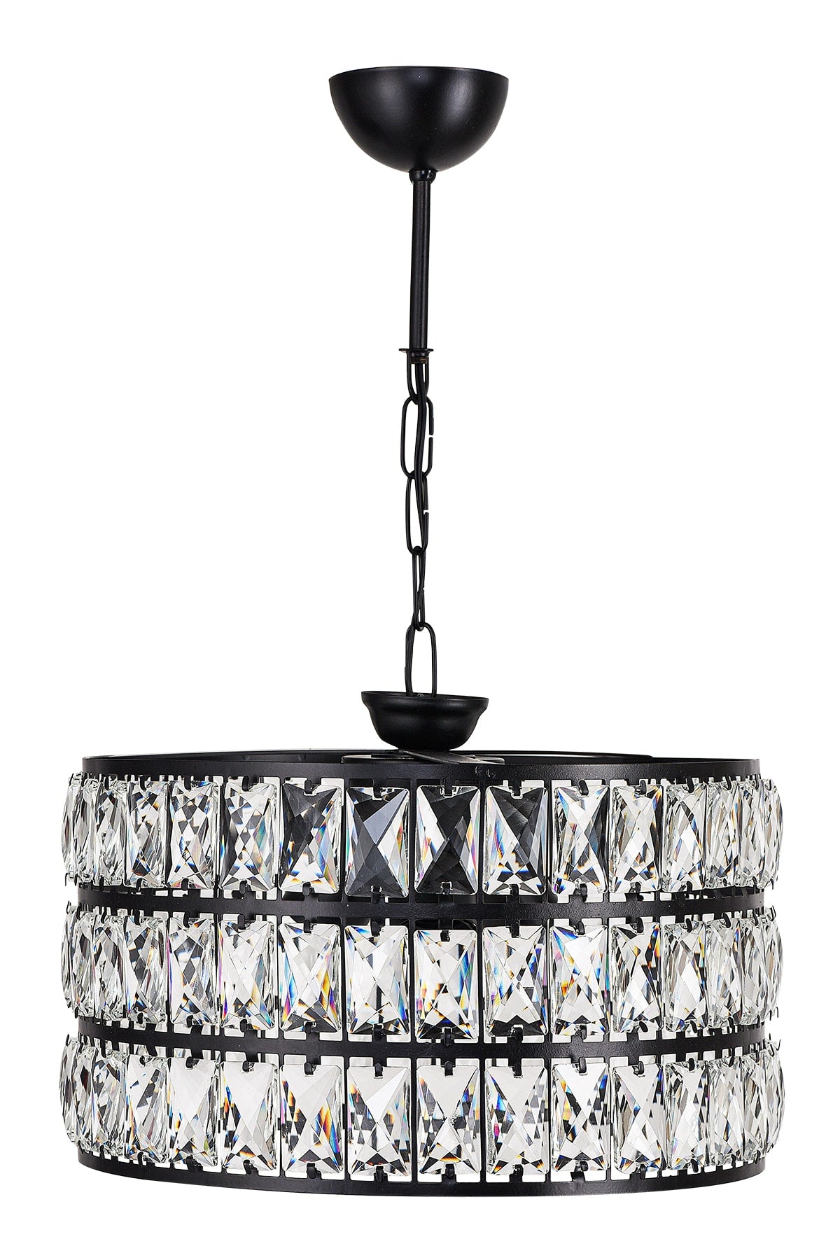 Heure Glass Chandelier Black Mdrn-45