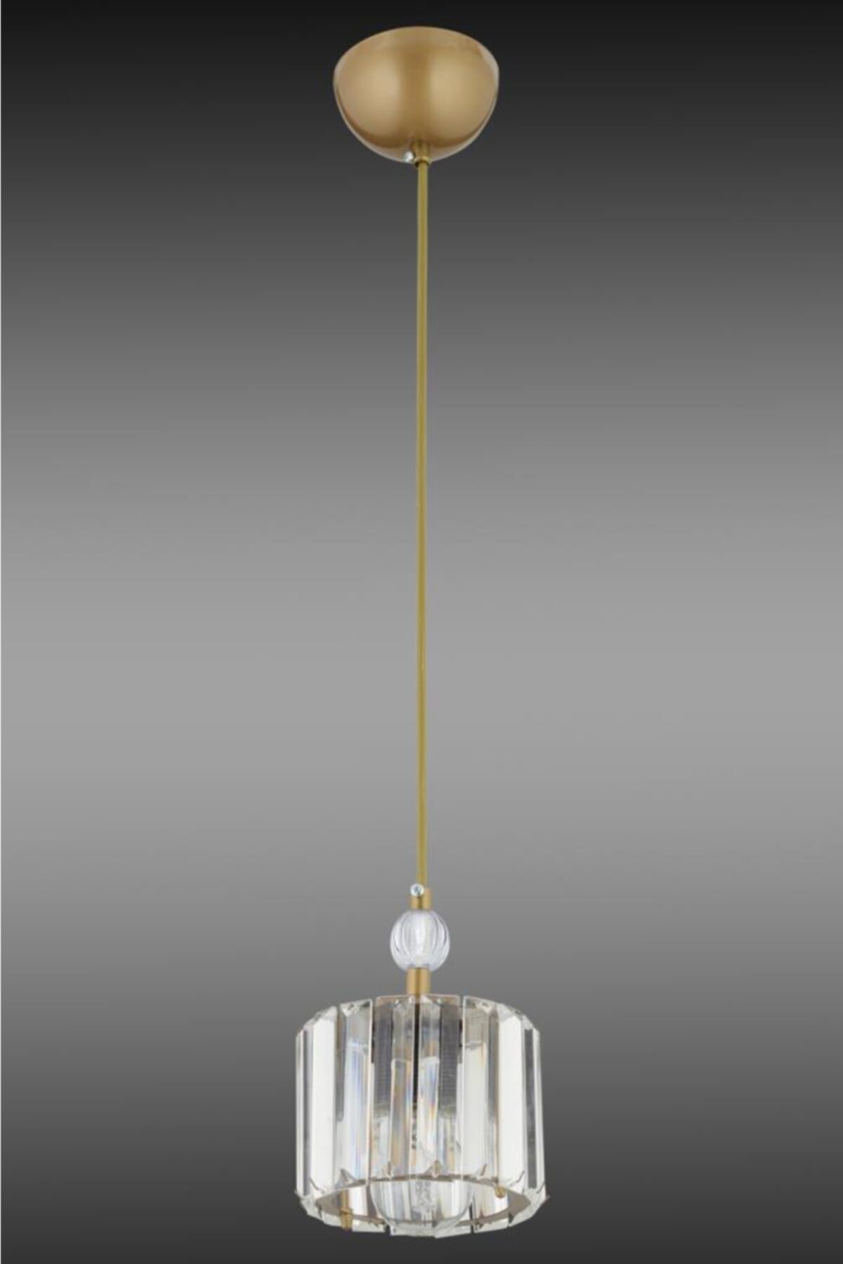 Dolunay Single Tumbled Stone Y-10 Crystal Stone Plumbing Chandelier