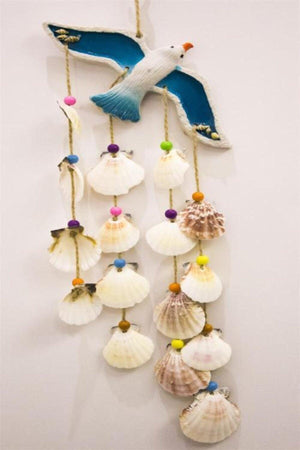 Flying Seagull Shell, Beads, Decorative Accessory Wall Ornament, Balcony Ornament, Garden Ornament - Swordslife