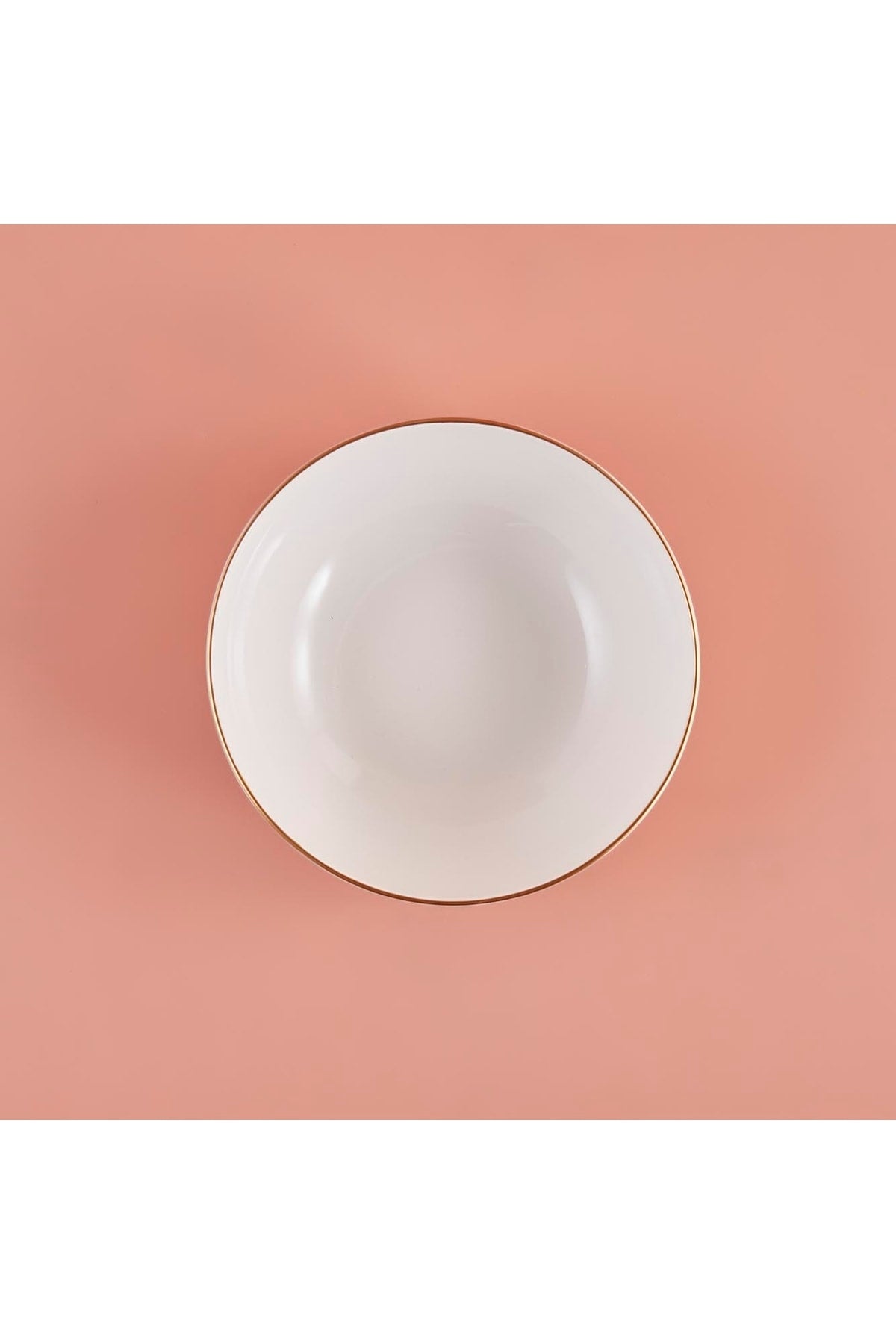 Allure Ceramic Salad Bowl White-Gold (25 Cm)
