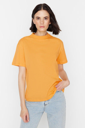 Mango 100% Cotton Basic Stand Up Collar Knitted T-Shirt TWOAW20TS0096 - Swordslife