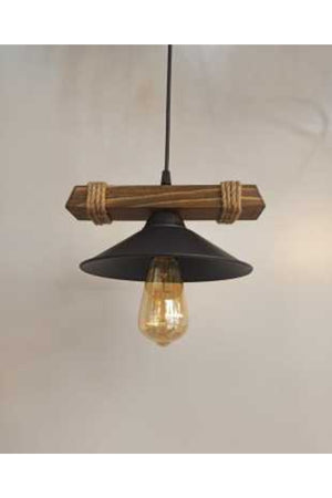 Nova Wooden Rustic Modern Rope Single Pendant Lamp Chandelier