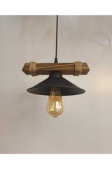 Nova Wooden Rustic Modern Rope Single Pendant Lamp Chandelier