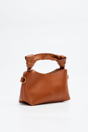 Taba Shk24 Soft Leather Knot Detailed Chain Strap Hand And Shoulder Bag L:14 E:22 W:8 Cm
