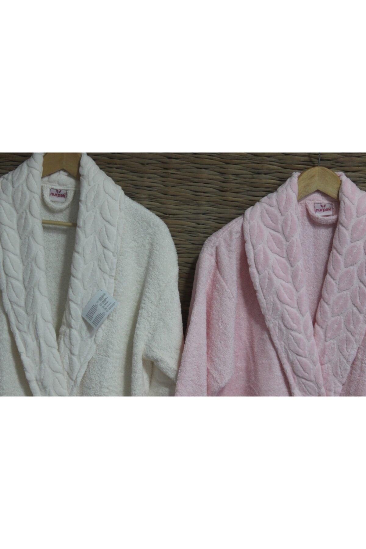 Family Bathrobe Set Set 8 Pieces 100% Cotton Pink-cream - Swordslife