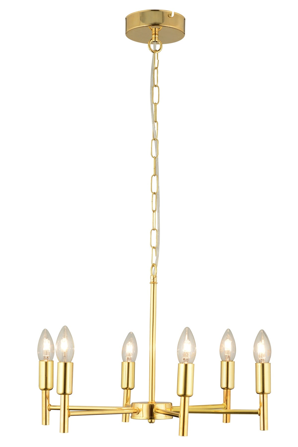 Vaneo 6-Piece Gold Modern Young Room Kitchen Living Room Chandelier