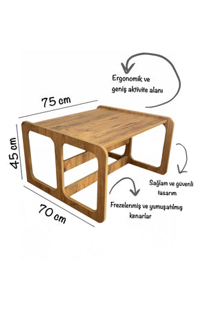 Children'S Activity Table And Chair (2 Pieces) / Montessori Desk And Chair