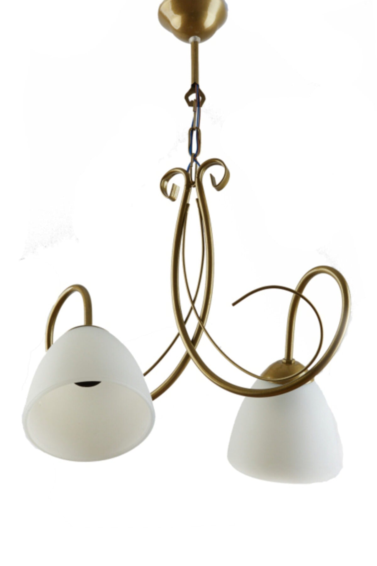 swordslife Modern Antique Color Case White Opal Glass Double Chandelier