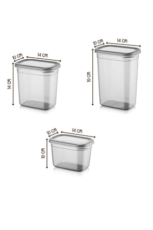Set Of 24 Labeled Moly Rectangular Food Storage Containers (800Ml+1150Ml+1500Ml) - Spice Jar