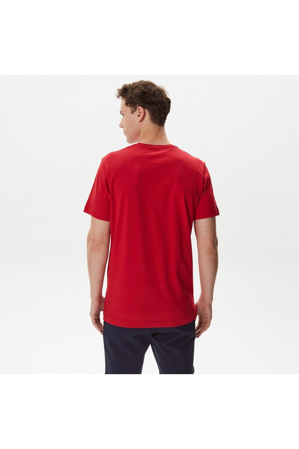 Men's Red Printed Standard Fit Short Sleeve T-shirt - Swordslife