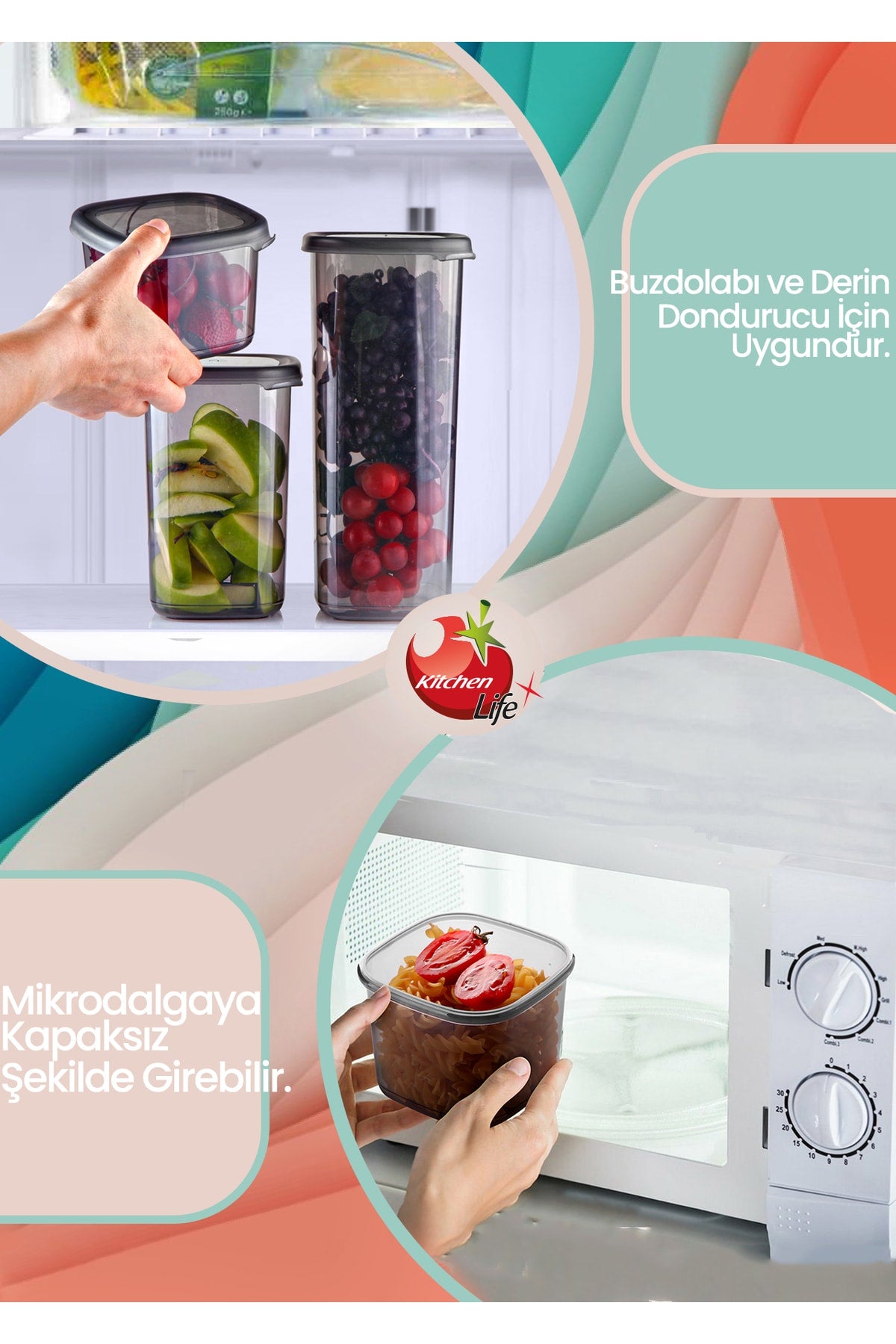 24-Piece Labeled Square Food Storage Container Set X8(550Ml-1200Ml-1750Ml) Jar With Hard Lid