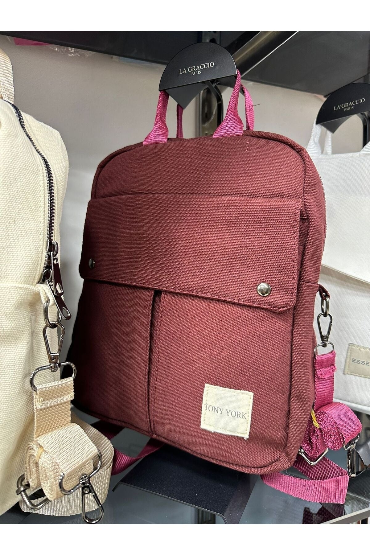 Unisex Organic Canvas Backpack And Arm Bag