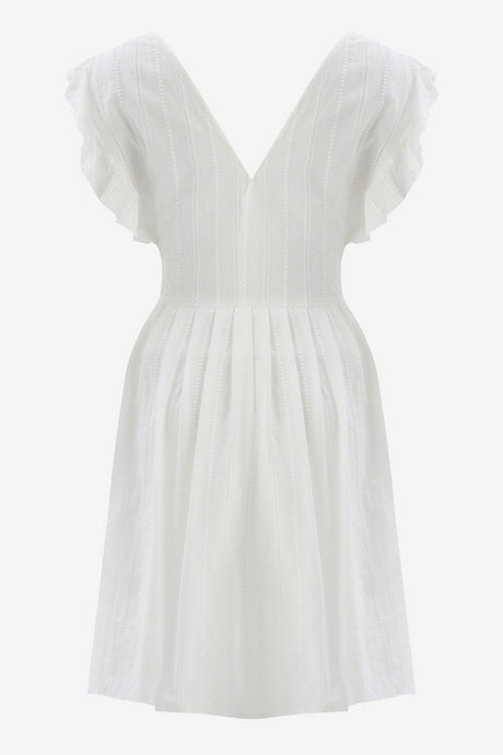 White Scalloped Sleeveless Midi Dress - Swordslife