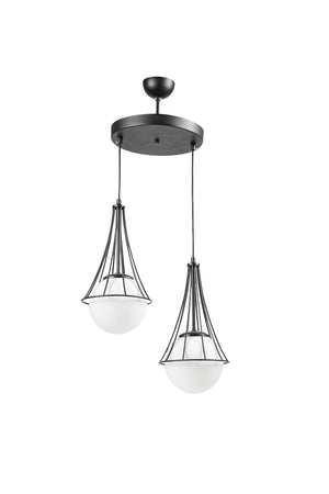 Lapis 2Nd Black-White Globe Glass Chandelier