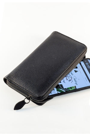 Unisex Vegan Leather Card Holder Wallet With Phone Compartment Xclub Model